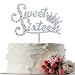 INNORU Sweet 16 Cake Topper - Silver Crown Sweet Sixteen Cake Topper - 16th Birthday Party Decorations Supplies