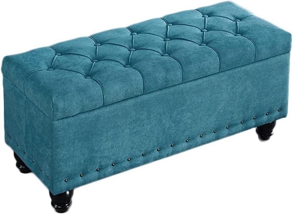 Banc ottoman de rangement en tissu lin pour gagner de la place