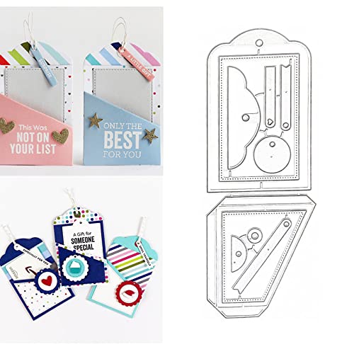 Metall-Stanzformen, Geschenkkarten-Etiketten, Taschenrahmen, Stanzschablonen, Schablonen, Basteln, Karten, Zuschnitte für DIY, Prägung, Kartenherstellung, Foto, dekorative Papierschablonen,