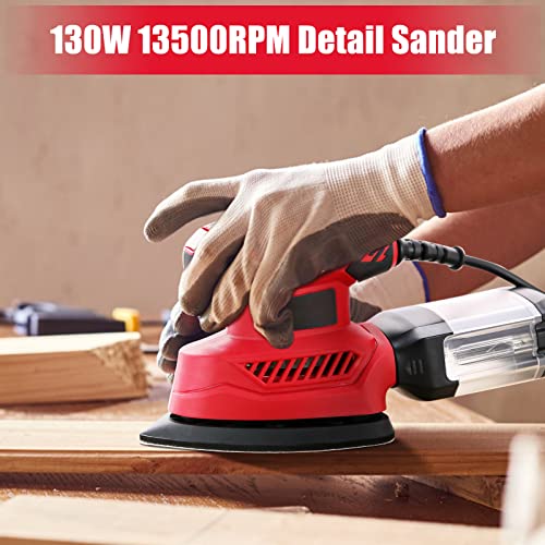 Karlak Detail Sander 13500Rpm Compact Electric Sander 20Pcs Sandpapers Dust Collection Port Connected With The Er Connecting Sanding For Tight Spaces Diy Decoration #TOP2