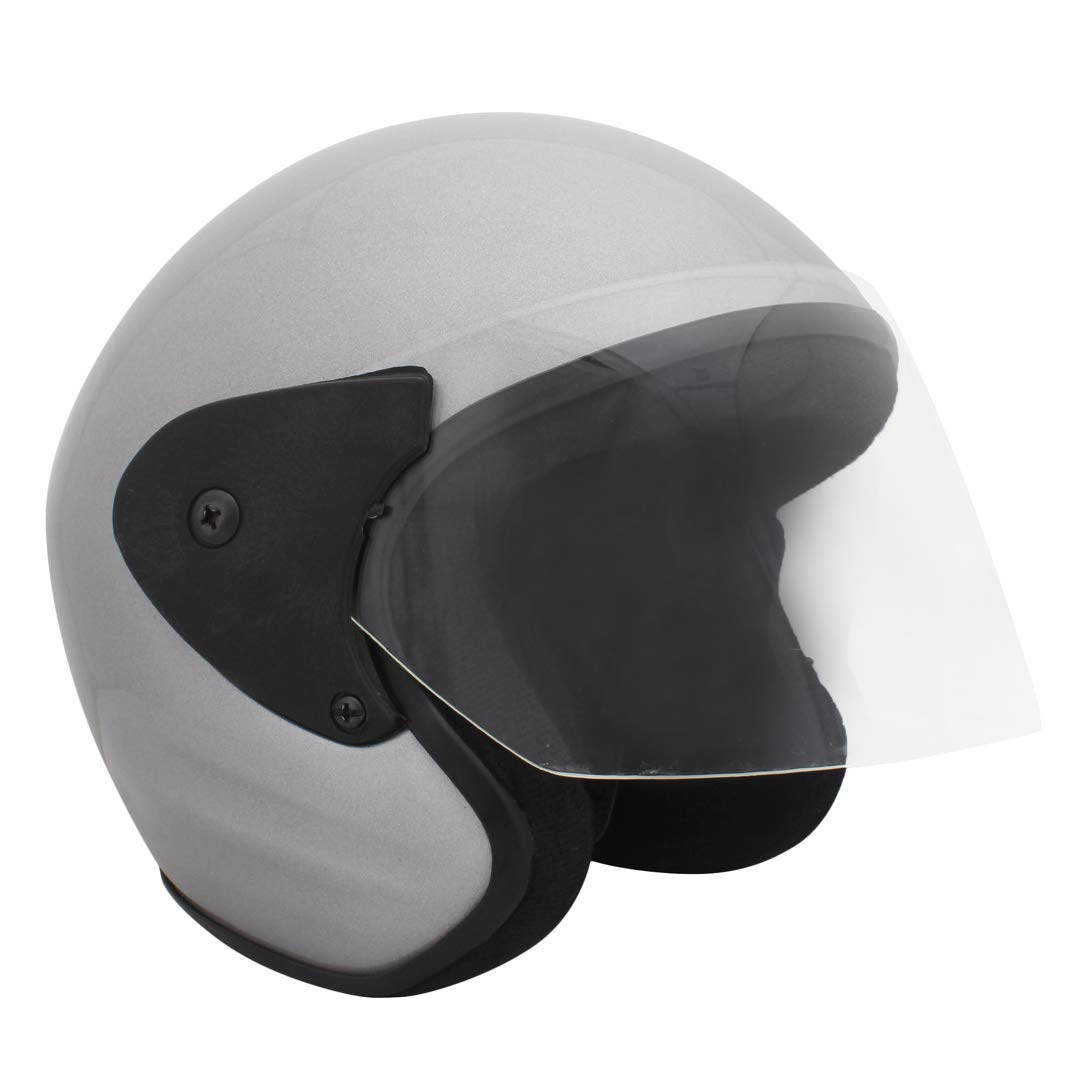 Sage Square Deltz Scooty ISI Marked Open Face Helmet for Men and Women (Silver Glossy), Polycarbonate-image-17