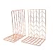 Elegant Rose Gold Bookends Pair 4.7x3.7x7 Premium Stainless Steel with Exquisite Look, Feel, Texture Book Ends. Fashion & Nobility for Shelves, Kitchen Cookbooks, Decorative for Adults & Kids