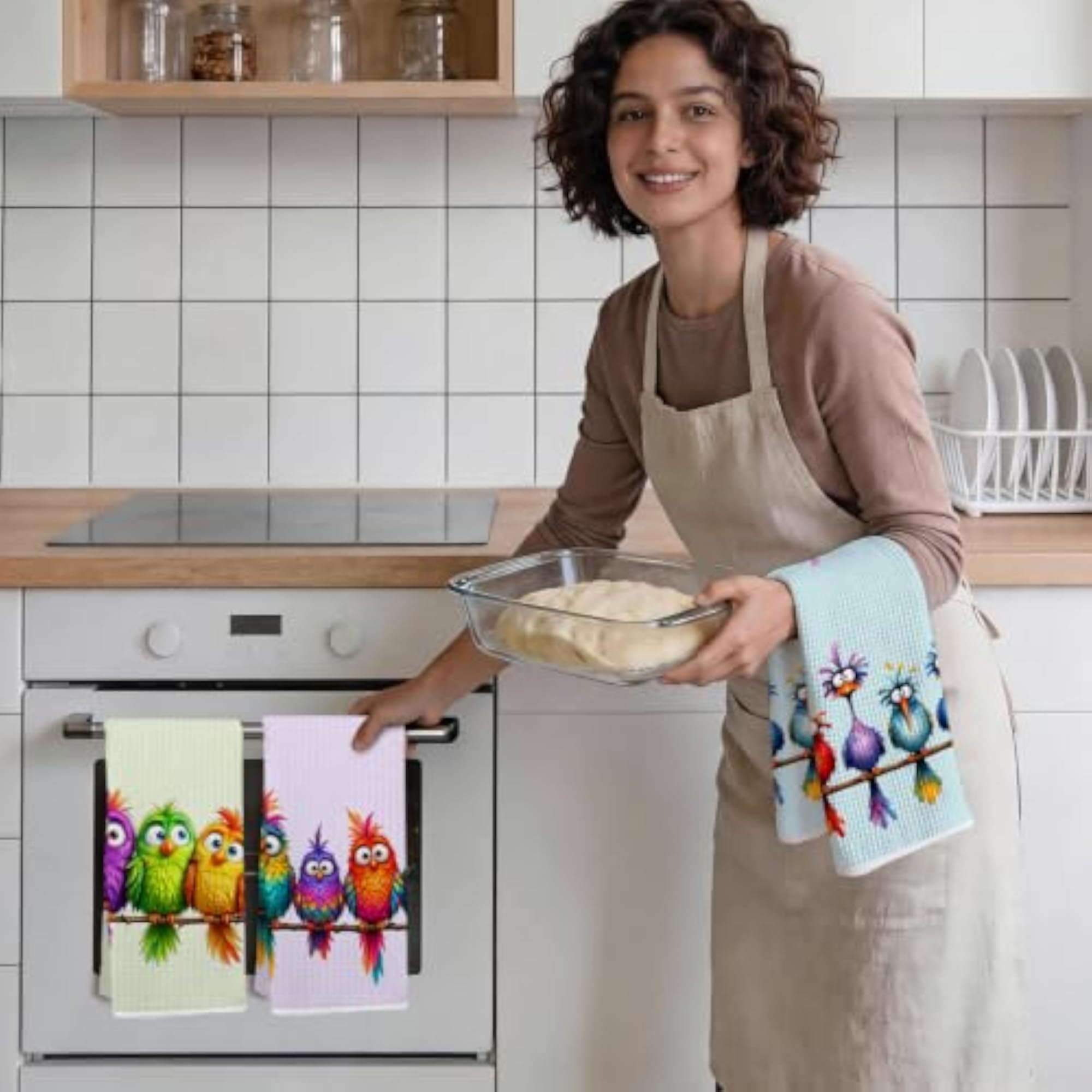 Funny Bird Kitchen Towels, Microfiber Tea Dish Towel