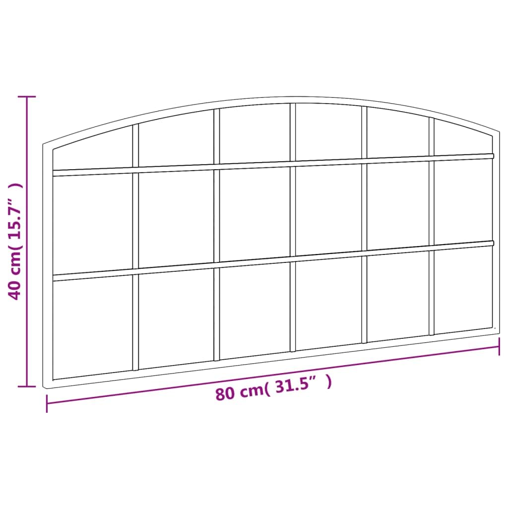 Fengshui Lustro ścienne czarne 80 x 40 cm wypukłe żelazo