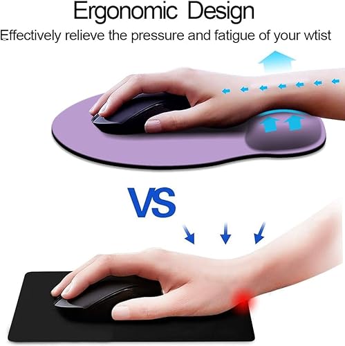 Miniatura 2 de Alfombrilla ergonómica para mouse con soporte de muñeca, bonita almohadilla de muñeca con base de goma antideslizante para computadora, laptop,