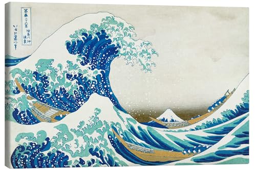 Toile Hokusai Grande Vague bleue pour décorer un salon moderne