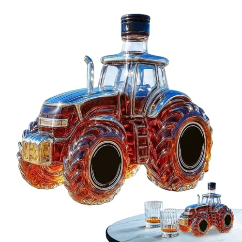 Botella De Whisky | Dispensador En Forma De Tractor | Contenedor De Licor Con Temática De Coche | Para Reuniones Familiares, Fiestas, Fiestas De Navidad, Celebraciones De Bodas 18 X 13 X 13 Cm
