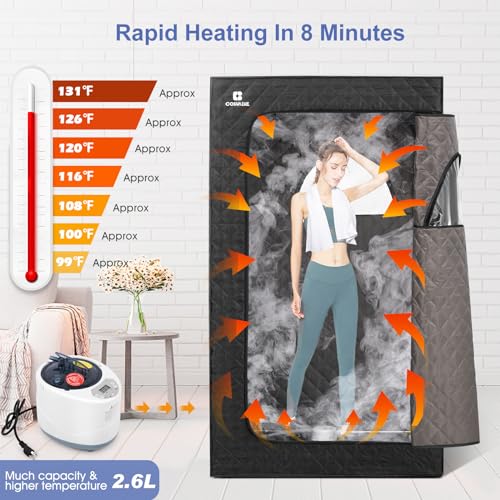 image for COSVALVE Portable Steam Sauna for Home, Full Size Personal Steam Room 