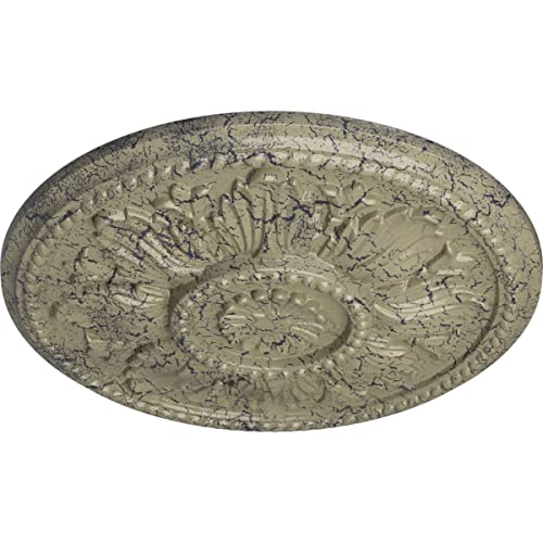 Image of Ekena Millwork CM18EDCSC Edinburgh Ceiling Medallion, Castle Stone Crackle