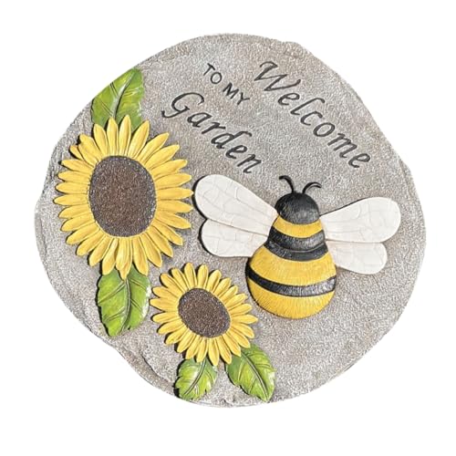 SUPVOX Piedra de Paso de Resina con Diseño de Abeja y Girasol Decoración Encantadora para Jardín y Patio Losas Duraderas para Exteriores