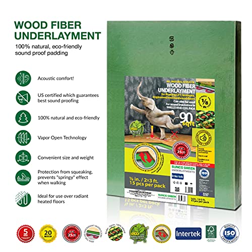 image for STEICO Wood Fiber Flooring Underlayment, 3mm (1/8 Inch) Thickness - 18