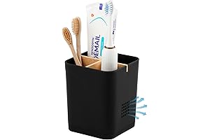 Electric Toothbrush Holder for Bathrooms with Bamboo Dividers