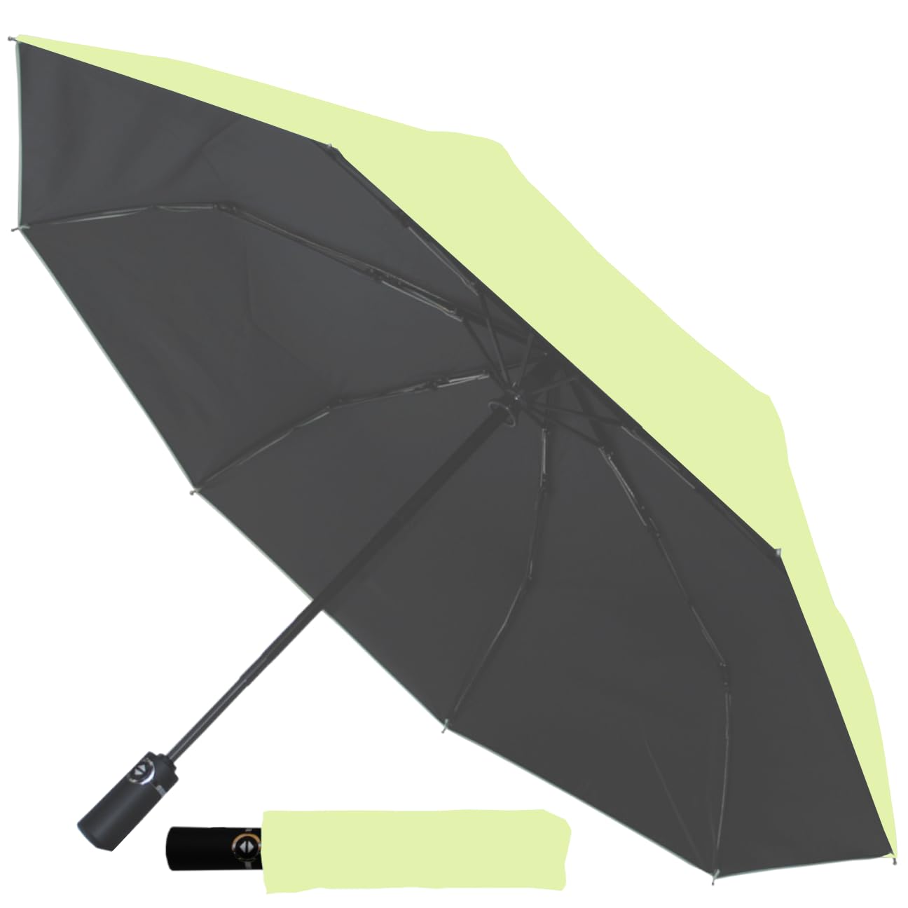 COLLAR AND CUFFS LONDON - 2 w 1 - DUAL PURPOSE - Parasol przeciwsłoneczny blokujący promieniowanie UV - wodoodporny na deszcz - wiatroszczelny 50 km/h - małe, mocne składanie, automatyczne otwieranie