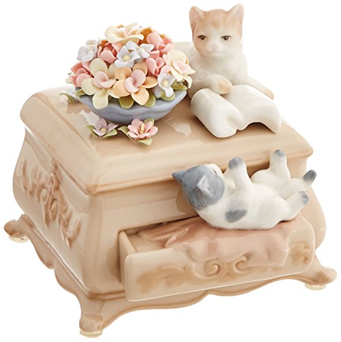 Cosmos 80043 Fine Porcelain Kittens and Dresser Musical Figurine, 4-1/2-Inch