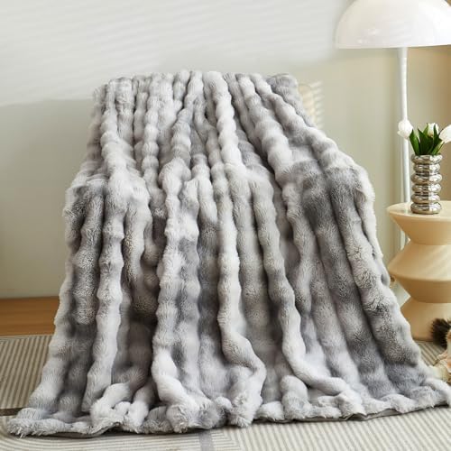 Luxury Plush Throw Blanket Super Soft Cozy Fuzzy Blanket Faux Fur