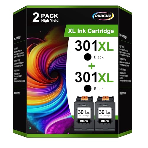 301 XL Schwarz Kompatibel für HP 301 Druckerpatronen 301XL Multipack für HP Envy 4500 Druckerpatronen 5530 4504 5534 Deskjet 2540 2544 1510 Officejet 4630 2620 (Schwarz, 2er-Pack)