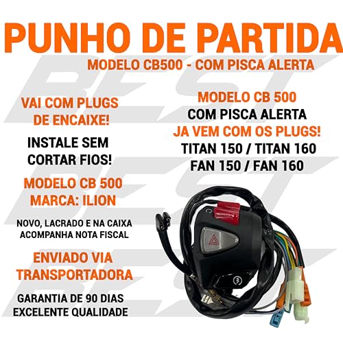 Punho Cb 500 Com Plug para Titan Fan Start 150 160