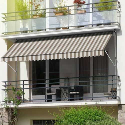 Auvent rétractable 300 cm imperméable et réglable pour fenêtres et portes d'extérieur - 7