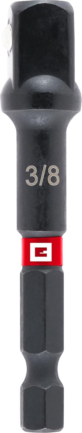 Original Einhell Impact Socket Adapter (CrV Steel, 3/8 Inch Shank, 65 mm Length, Manganese-Phosphated, Impact Resistant, Torsion Zone)
