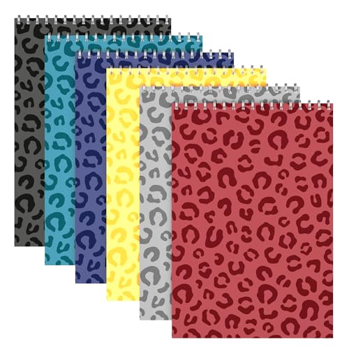 ScribbleMate Steno Pads Spiral 6x9 Assorted Colors Notebooks for Work, 80 Sheets Top Spiral Notepad Stenographer Steno Books (6 Pack, Bold Colors)
