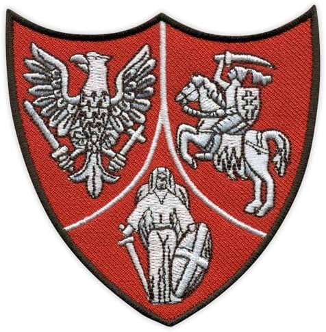 Set of Two - Patchion Coat of arms of the Polish–Lithuanian–Ruthenian Commonwealth - Black Hook and Loop - Embroidered Patch/Badge/Emblem image 4