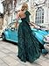 VOUIAO Summer Women Tulle Prom Dress Elegant Bow One Shoulder Slit Evening Party Gown Wedding Guest Bridesmaid Maxi Dress Dark Green XL