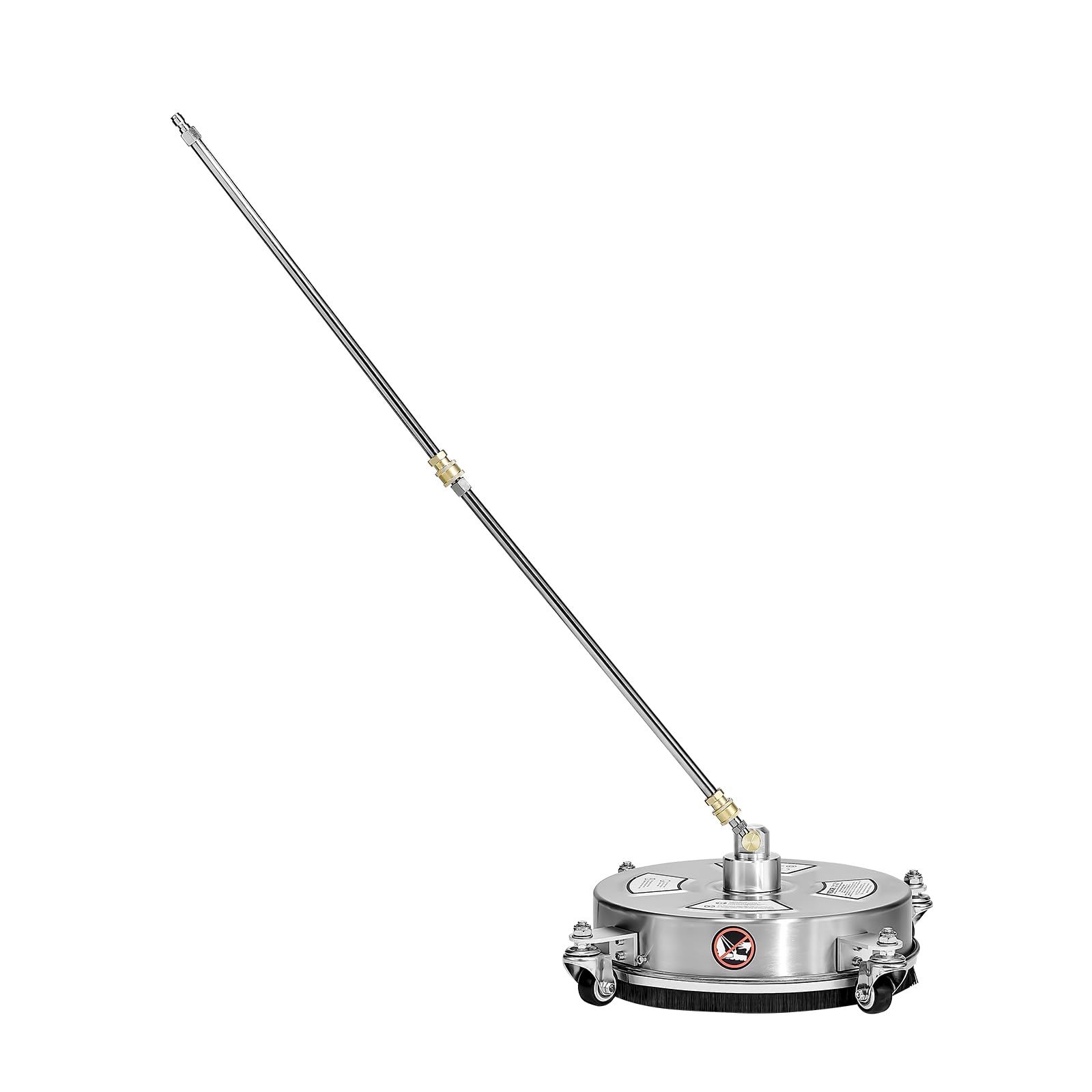 VEVOR Idropulitrice per Superfici in Acciaio Inossidabile con 4 Ruote, 275,8 Bar Max, Connettore Rapido da 1/4, 2 Ugelli a Spruzzo, 2 Lance Estese, per Cemento, Patio, Marciapiede 355,6 mm