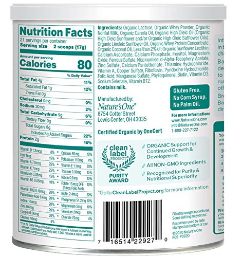 Baby's Only Organic Dairy with Whey Toddler Drink, Milk Powder with Extra Whey Protein, Iron, Vitamin D, Toddlers 12 Months Old and Up, Organic Toddler Drink, Easy to Digest, 12.7 oz, 1 Pack - Thumbnail 2