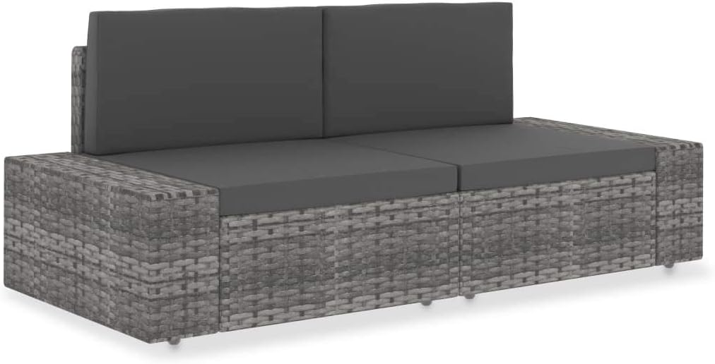 vidaXL Canapé Sectionnel 2 Places Meuble d'Extérieur Sofa de Patio