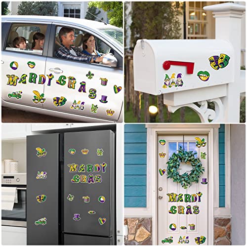 22 Pieces Mardi Gras Garage Door Decorations Mardi Gras Garage Door Magnets Gnome Crown Mask Refrigerator Decal Mardi Gras Car Magnets Garage Door Decals For Carnival Masquerade Party Decor Favors #TOP3
