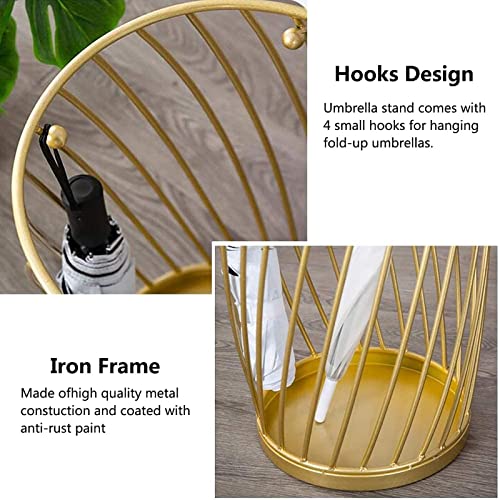 Porte-parapluies design évidé blanc structure métallique stable - 5