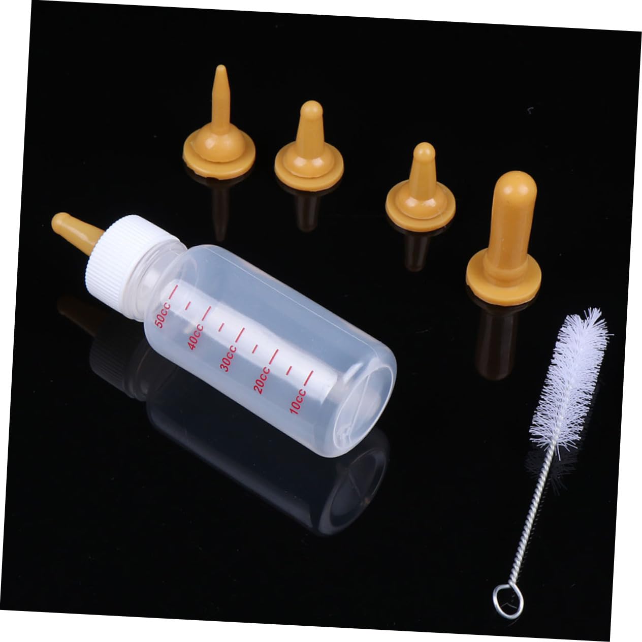 HAPINARY Pet Supplies Cat Feeding Bottle Kit 7pc Nursing Bottle Set Soft Silicone Lightweight Portable for Outdoor Activities