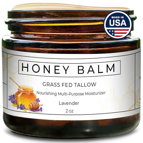 Really Good Blends - Tallow Honey Balm, Organic Body Butter, Grass-Fed Beef Tallow for Skin, Soothing All-Natural Moisturizer for Body and Face | Made in USA - 2 oz (Lavender)