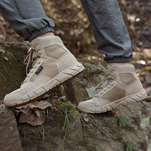 FREE SOLDIER Waterproof Mountain climbing Work Boots Males's Tactical Boots 6 Inches Light-weight Army Boots Breathable Desert Boots 9 51d7Tp6Md3L. AC