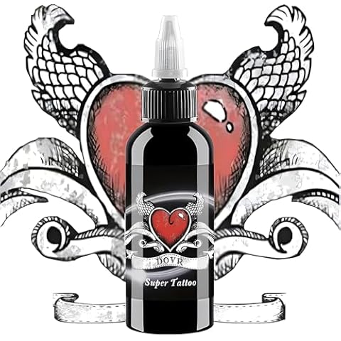 BAODELI Black Tattoo Ink for Human Skin - and Vegan-Friendly Tattoo Ink for Professional Body Arts, Bottle (120ML) Cover