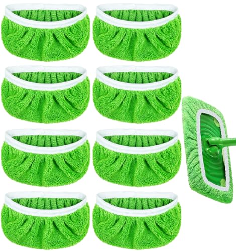 8 Pack Reusable Microfiber Mop Pads for Swiffer Sweeper -