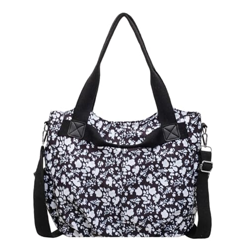 ALINUOYQ Bolso tote acolchado con estampado floral, bolso de hombro para mujer, regalo para el Día de la Madre, bolso para pañales y viajes