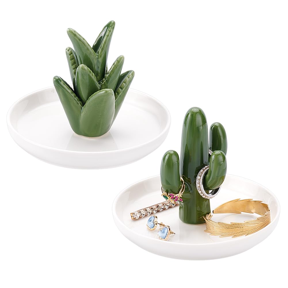 Plateau à bijoux en porcelaine avec support bague de mariage