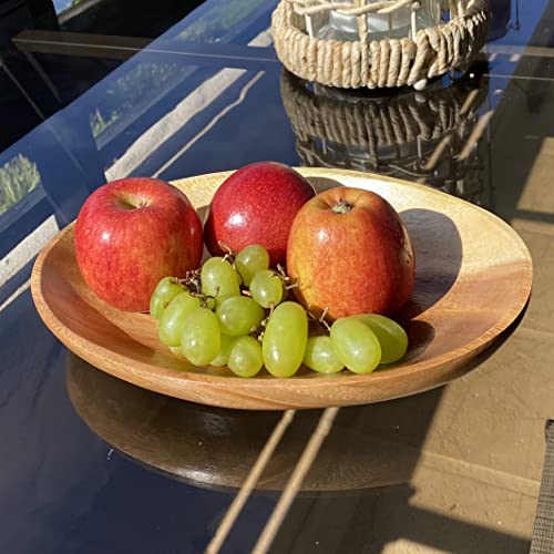 Wrightmart Wooden Bowl For Food, Versatile, Useful As A Jewelry And Coin Catchall Or A Oval Shaped Server For Salads, Pasta, Nut Mixes, Durable, Decorative, Small Acacia Wood Bowl, 10.75" X 7"X 1.5" #TOP2