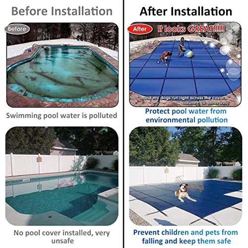 Couverture de sécurité en maille pour piscine lors de l'hivernage du jardin