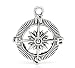 Housweety 20PCs Silver Tone Compass Charm Pendants 30x25mm(1-1/8"x1")