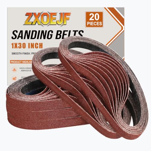 1 x 30 Inch Sanding Belts, 20 Pcs 400 Grits Sander Paper