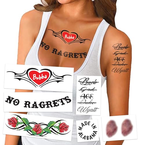 Female White Trash Temporary Tattoos/Easier than makeup/Perfect for Halloween/HillBilly Costume Idea