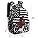 DOINBEE American Flag Motorcycle Backpacks for Men Women, Funny Dirt Bike Backpack for Boys Kids Teens, Black White and Red Motocross Biker School Bookbag Travel Hiking Camping Daypack Rucksack