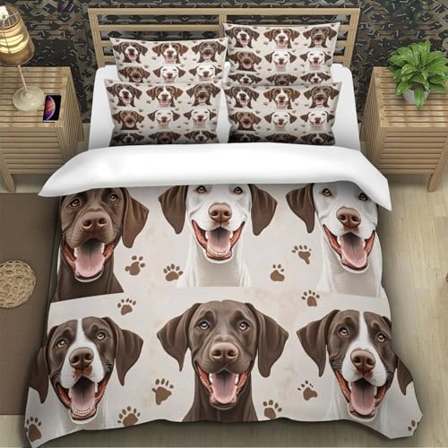 Housse de couette chiens heureux 140x200 microfibre pour lit single - 5