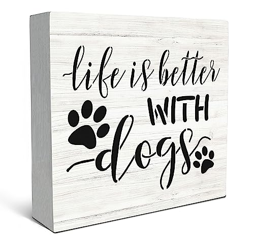 SRADMO-Life-is-Better-with-Dogs-Wood-Box-Sign-Desk-DecorDog-Lovers-Saying-Rustic-Wooden-Block-Box-Sign-Decoration-For-Home-Living-Room-Shelf-Table-Decor SRADMO Life is Better with Dogs Wood Box Sign Desk DecorDog Lovers Saying Rustic Wooden Block Box Sign Decoration For Home Living Room Shelf Table Decor