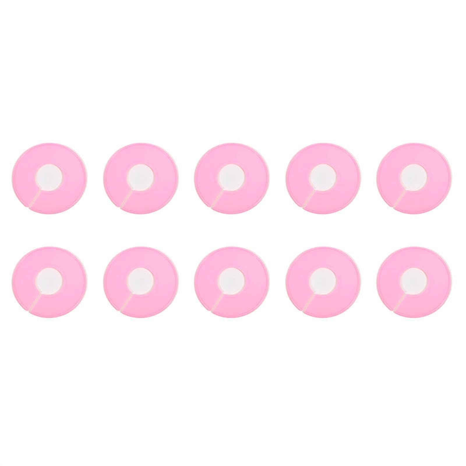 Zeahkri Hanger Dividers 30pcs Plastic Clothing Rack Size Dividers Round Hangers Closet Garment Tags Marking Ring for Sorting Clothes(Pink)