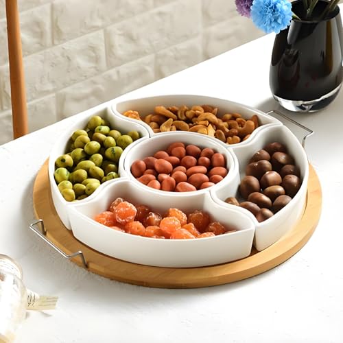 Plateau de service divisé à 5 compartiments pour éviter le mélange des aliments - 4