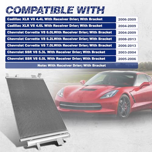 Image of Air Conditioning A /C Condenser Compatible with Cadillac XLR /Chevrolet Corvette SSR # 3297, 10442892