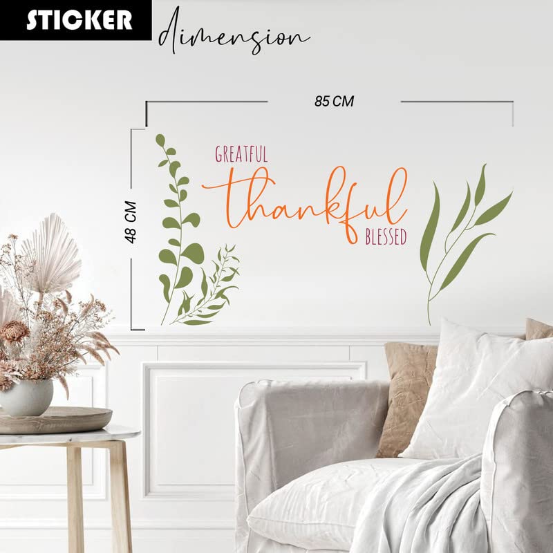 Image of Kotart - Nature Inspired Leaf and Quotes Printed Wall Decals - PVC Vinyl HD Wall Stickers for Living Room Bedroom Balcony and Garden Decor